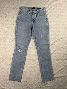 Banana Republic High-Rise Light Blue Distressed Jeans